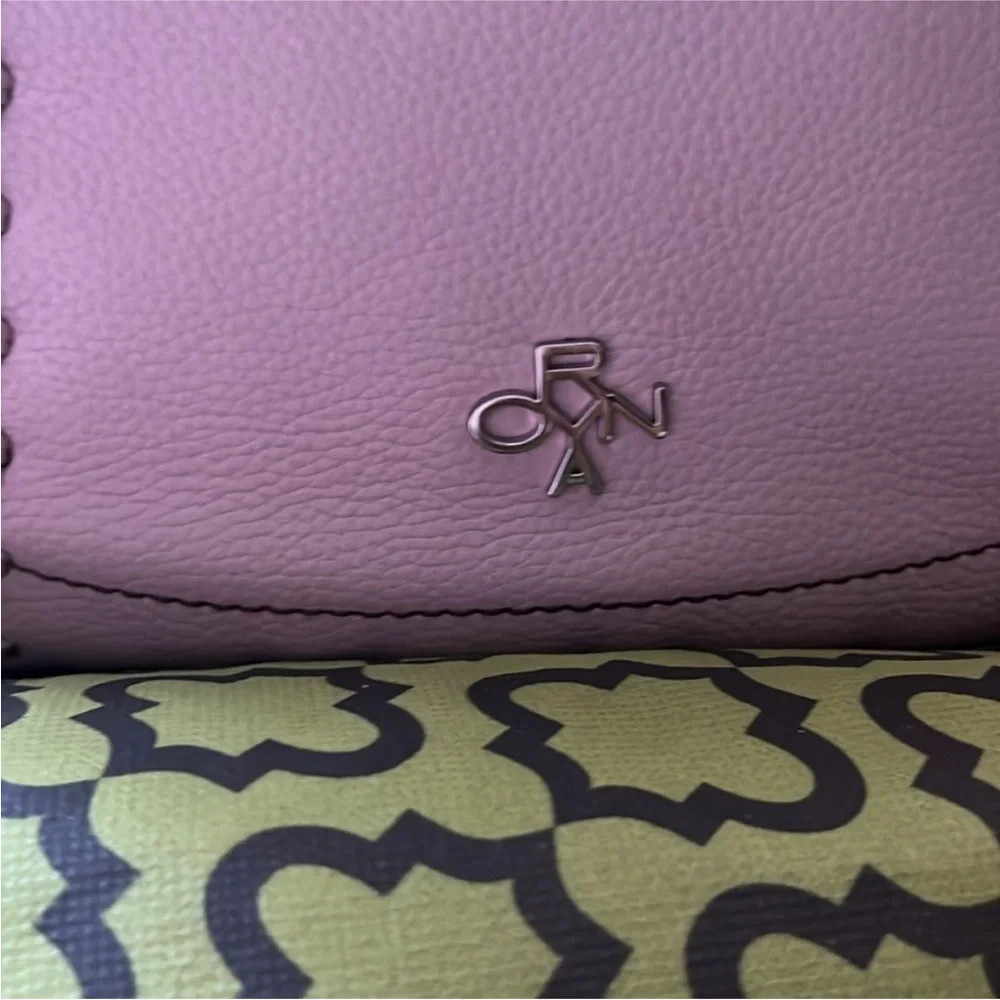 orYANY Pink Hobo Bag with Silver Handle and Decorative Stitching